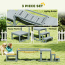 PawHut 3 Pieces Wooden Dog Agility Training Equipment, Grey