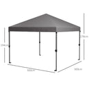 Outsunny 3 X 3(m) Pop Up Gazebo, Instant Shelter With 1-Button Push - Blue/Grey/Green/White