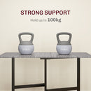 HOMCOM Mobile Drop Leaf Table, Folding Kitchen Table with 6 Wheels