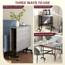 HOMCOM Mobile Drop Leaf Table, Folding Kitchen Table with 6 Wheels