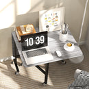 HOMCOM Mobile Drop Leaf Table, Folding Kitchen Table with 6 Wheels