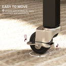 HOMCOM Mobile Drop Leaf Table, Folding Kitchen Table with 6 Wheels