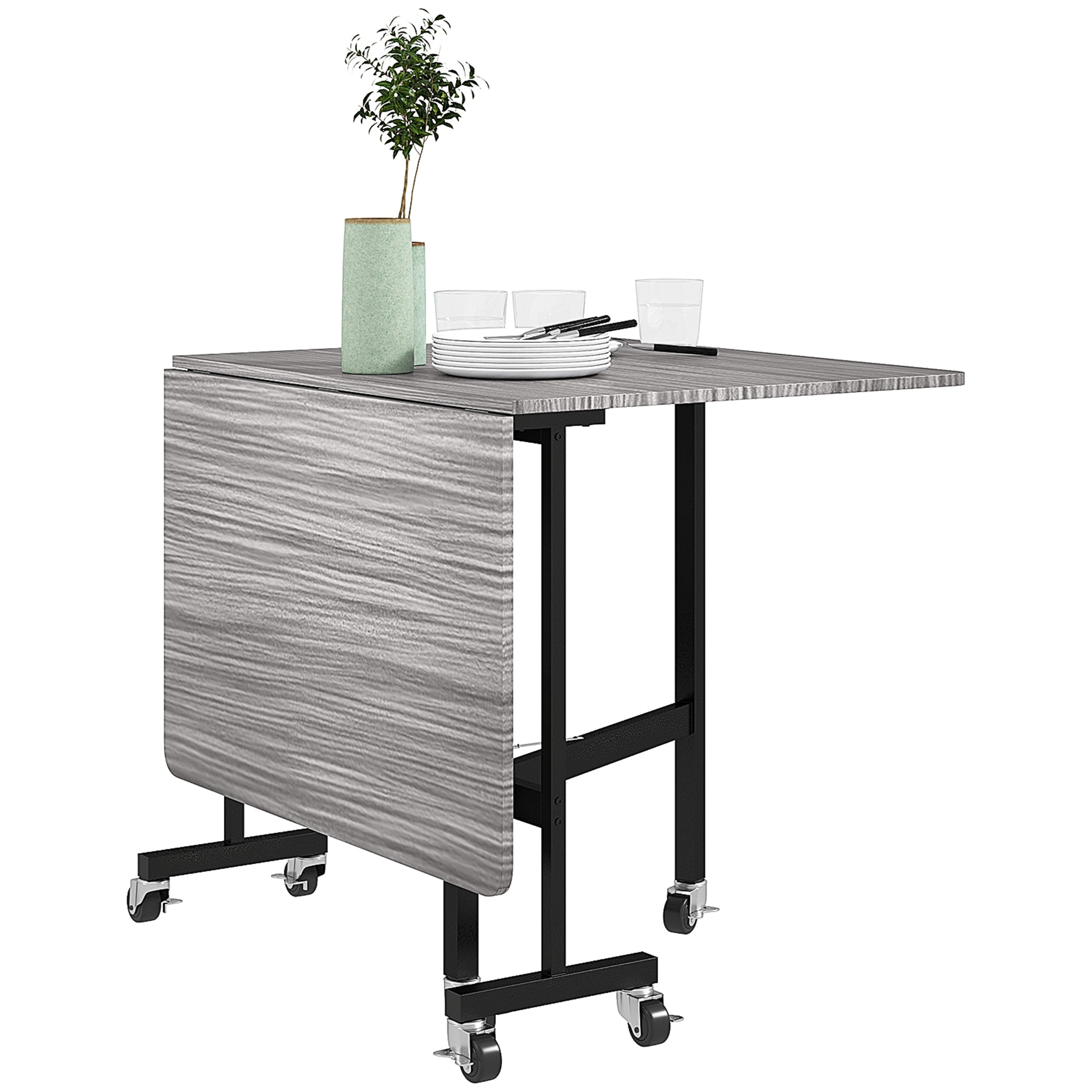 HOMCOM Klapptisch Mit Ablagefächer 835-700V00