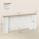 HOMCOM Vertical Slatted Heater Cover for Living Room, White