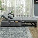 HOMCOM 4-in-1 Pull Out Sleeper Chair Bed with Pockets