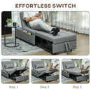 HOMCOM 4-in-1 Pull Out Sleeper Chair Bed with Pockets