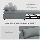 HOMCOM 4-in-1 Pull Out Sleeper Chair Bed with Pockets