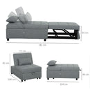 HOMCOM 4-in-1 Pull Out Sleeper Chair Bed with Pockets