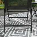 Outsunny Bistro Set Folding Chairs & Coffee Table For Balcony, Black