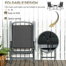 Outsunny Bistro Set Folding Chairs & Coffee Table For Balcony, Black