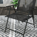 Outsunny Bistro Set Folding Chairs & Coffee Table For Balcony, Black