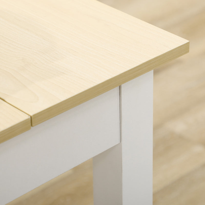HOMCOM Dining Table For 4 To 6 Kitchen Table With Thick Legs Oak Wood Grain