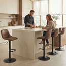 HOMCOM Bar Stools Set Of 2, Modern Swivel Barstools For Dining Room, Brown