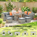 Outsunny 10 Piece Rattan Garden Furniture Set, Outdoor Patio Furniture