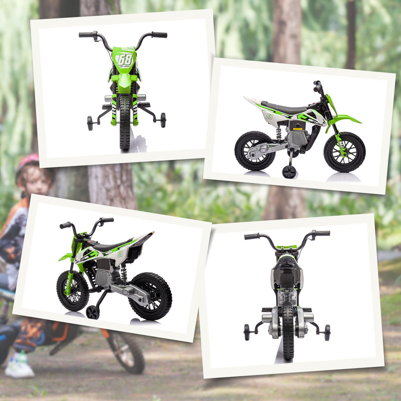 AIYAPLAY 12V Kids Orange Electric Motorbike W/ Twist Grip Throttle, Music