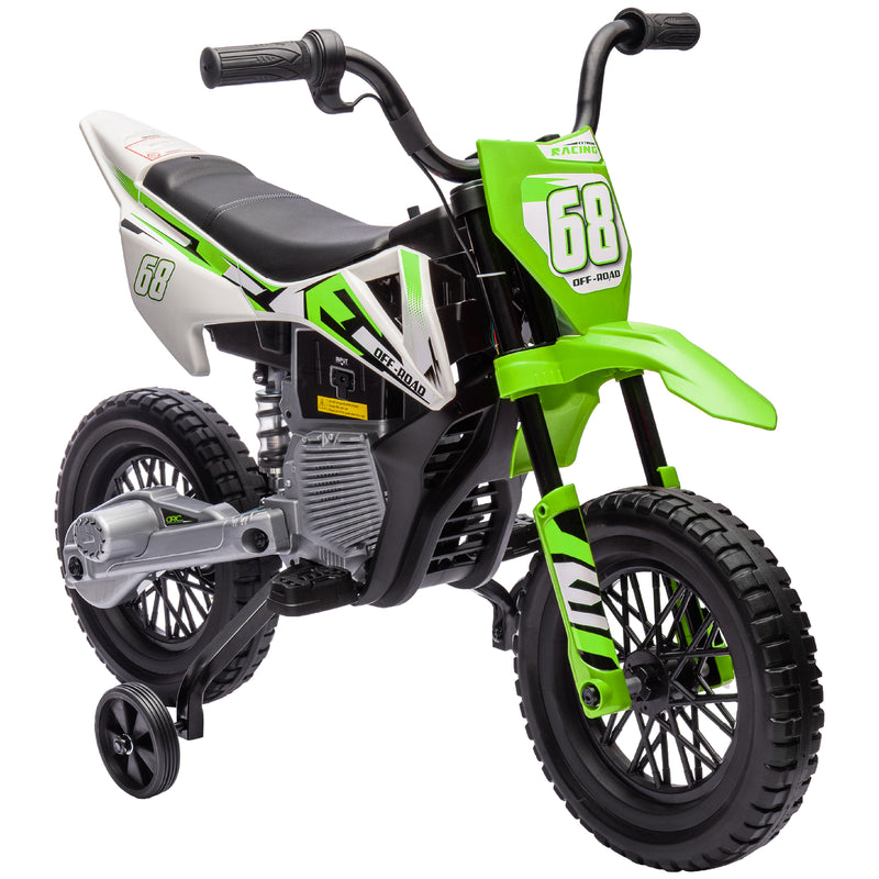 AIYAPLAY 12V Kids Orange Electric Motorbike W/ Twist Grip Throttle, Music