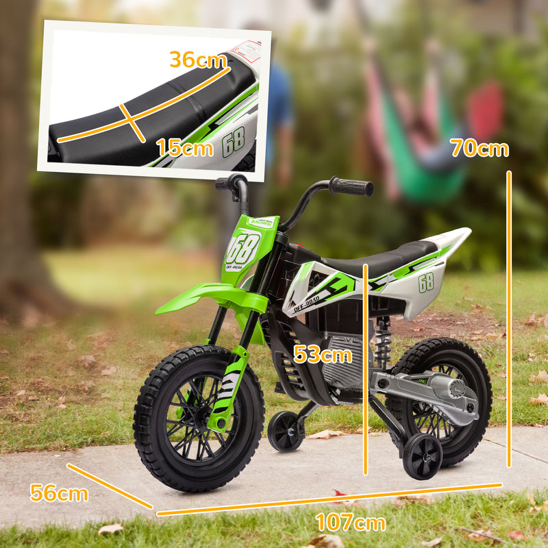 AIYAPLAY 12V Kids Orange Electric Motorbike W/ Twist Grip Throttle, Music