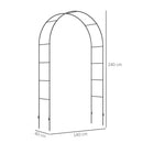 Outsunny Outdoor Garden Arch, Metal Garden Arbor for Climbing Plants