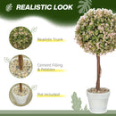 HOMCOM Set Of 2 Decorative Artificial Plants, Cream White