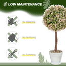 HOMCOM Set Of 2 Decorative Artificial Plants, Cream White