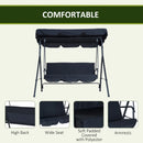 Outsunny Swing Chair 3 Seater - Black