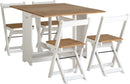 SANTOS BUTTERFLY DINING SET (X4 CHAIRS) - WHITE/DISTRESSED WAXED PINE