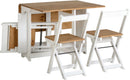 SANTOS BUTTERFLY DINING SET (X4 CHAIRS) - WHITE/DISTRESSED WAXED PINE