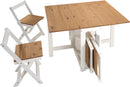 SANTOS BUTTERFLY DINING SET (X4 CHAIRS) - WHITE/DISTRESSED WAXED PINE