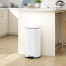 HOMCOM 30L Kitchen Bin, Pedal Bin with Lid, Removable Inner Bucket, White