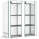 Outsunny 3 Tier Lean-to Mini Greenhouse With Hemmed Edging, White