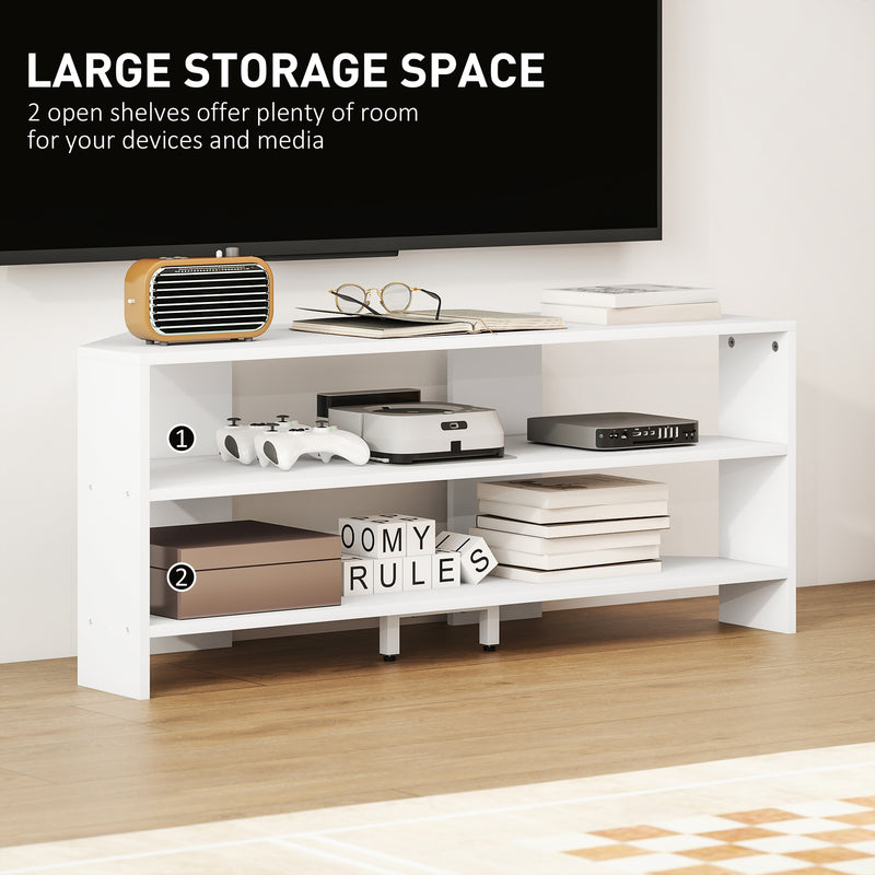 HOMCOM Corner TV Stand, TV Unit With Open Shelves For 47 Inch TV
