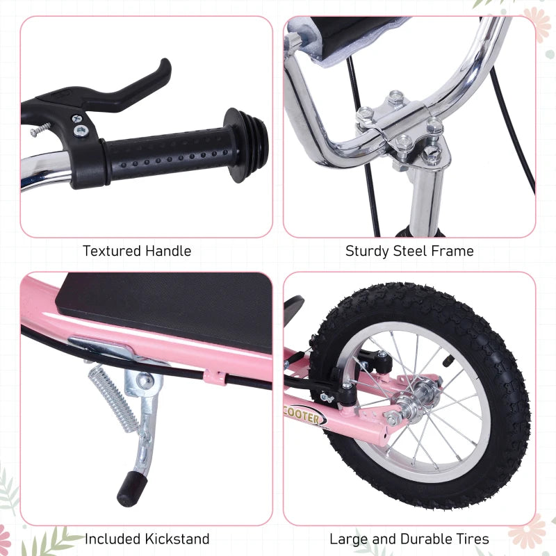 HOMCOM Teen Stunt Scooter for 5+ Years-  Pink