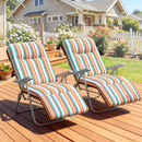 Outsunny Set of 2 Adjustable Sun Lounger Recliner Reclining Seat Multicolour