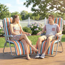 Outsunny Set of 2 Adjustable Sun Lounger Recliner Reclining Seat Multicolour