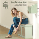 HOMCOM Boho Shoe Bench with Padded Seat and 2 Flip-Drawers