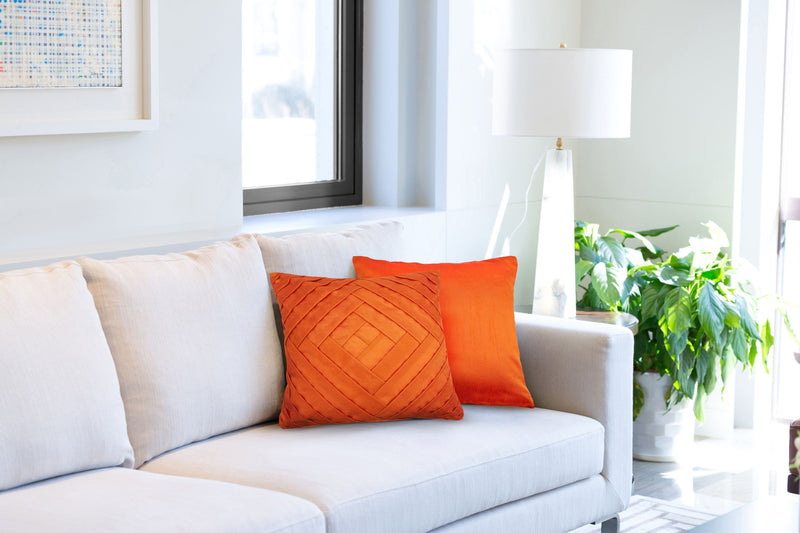 Serenity - Pleated Cushion Cover in Burnt Orange