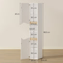 HOMCOM Slim Bathroom Storage Cabinet, Tall Bathroom Cabinet With 2 Doors