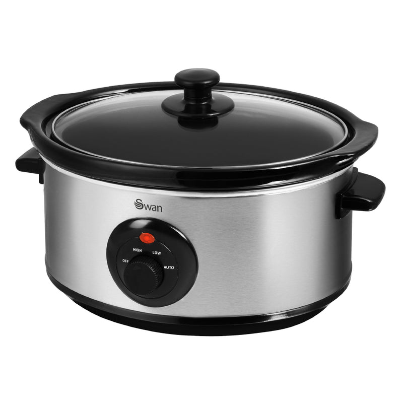 Swan Slow Cooker 3.5L  - Stainless Steel