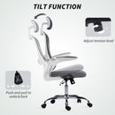 HOMCOM High Back Mesh Computer Desk Chair With Lumbar Support, Charcoal Grey