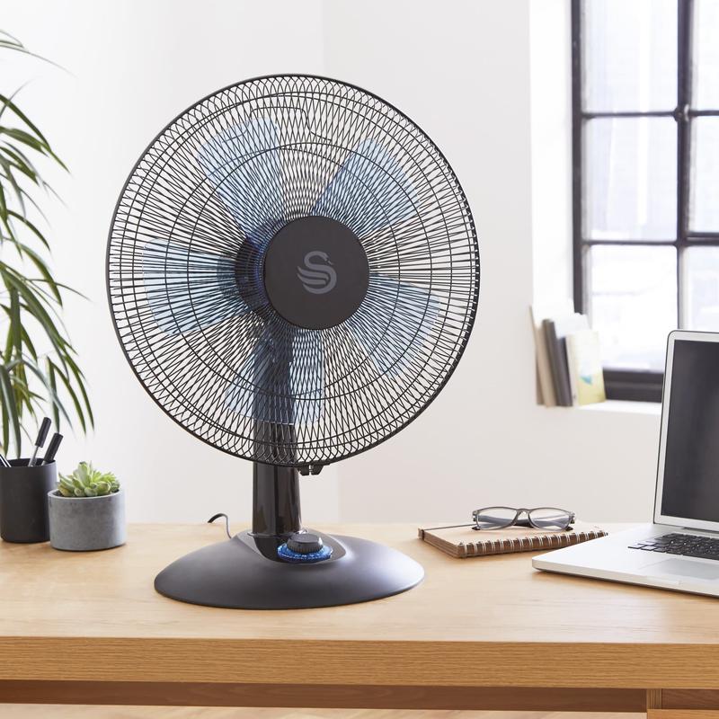 Swan Desk Fan 12"  - Black