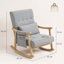 HOMCOM Modern High Back Rocking Chair With Solid Wood Legs, Light Grey
