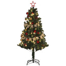 HOMCOM 5ft Artificial Christmas Tree With LED Lights And Red Decorations