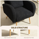 HOMCOM Teddy Fleece Upholstered Accent Chair with Metal Legs, Black