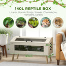 PawHut Reptile Terrarium, Snake Vivarium with Tempered Glass Windows