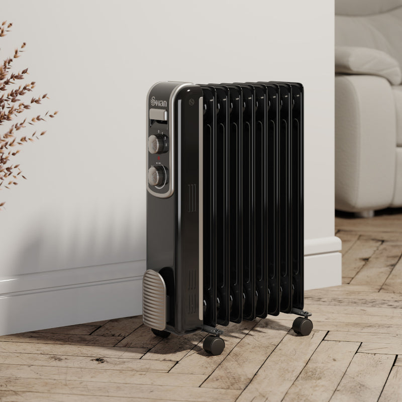 Swan Oil Filled Radiator 2000W  - Black