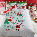 Bedlam Santa Please Stop Here Duvet Cover Set in Grey