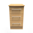 Sofia Ready Assembled 3 Drawer Bedside Cabinet in Modern Oak