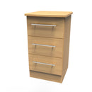 Sofia Ready Assembled 3 Drawer Bedside Cabinet in Modern Oak