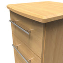 Sofia Ready Assembled 3 Drawer Bedside Cabinet in Modern Oak
