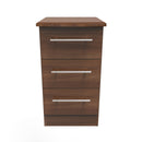Sofia Ready Assembled 3 Drawer Bedside Cabinet in Noche Walnut